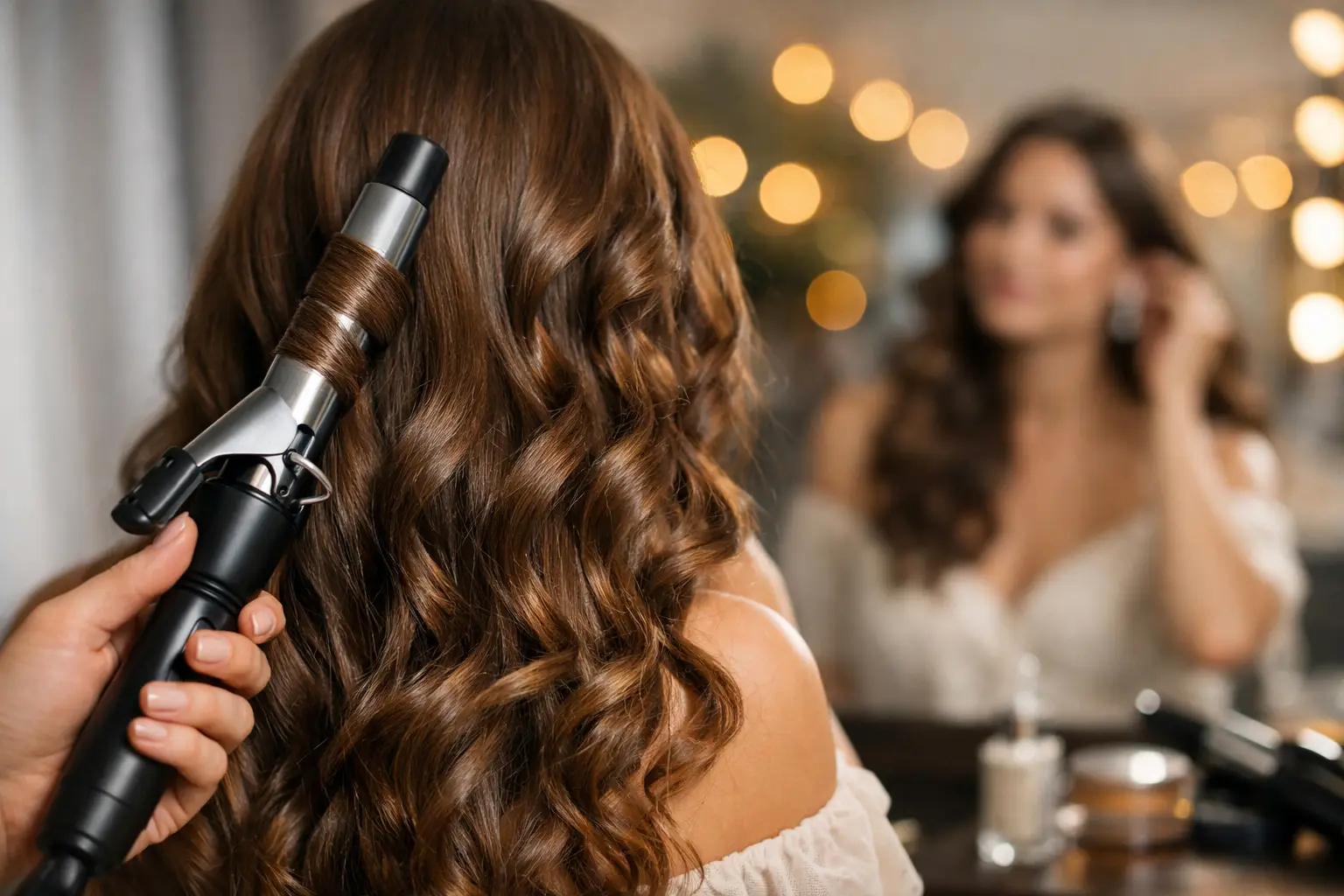 Cabelo com ondas modeladas no babyliss para formatura