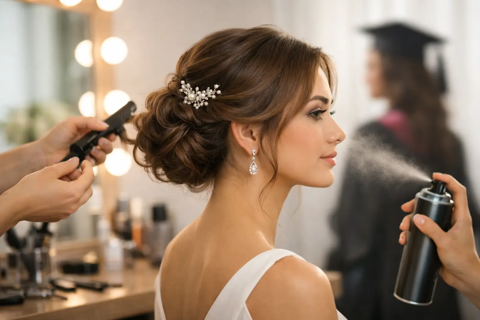 Penteado elegante para formanda escolhido para a formatura